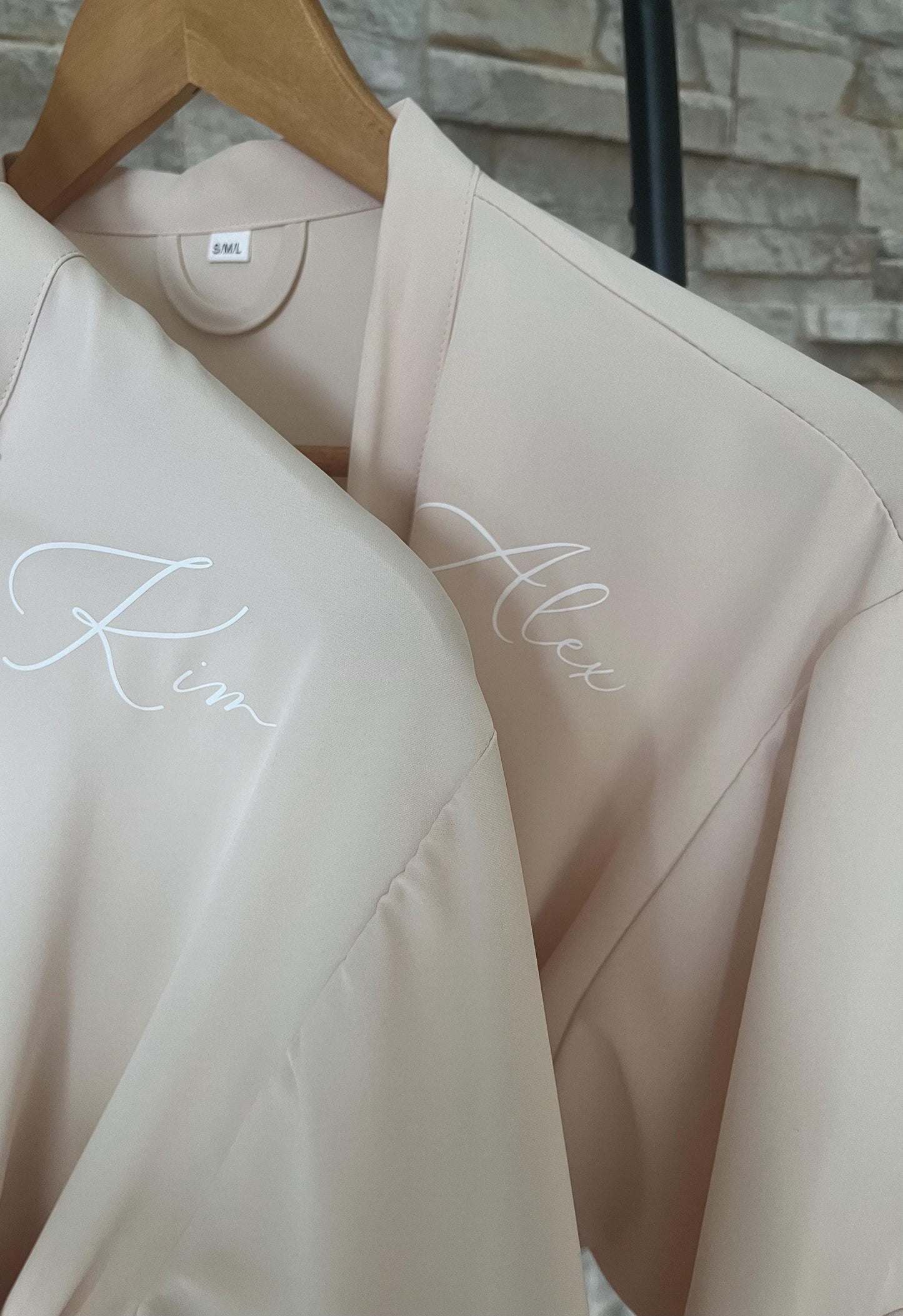 Champagne Ruffle Bridesmaid Robes - Bridesmaid personalised Robe - Maid of honour robe - Bride robe - Pastel Robe - Satin Robe