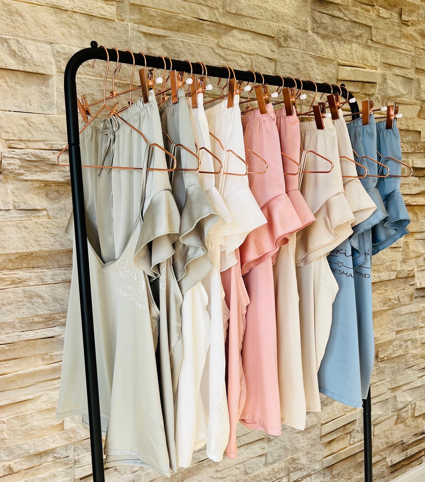 Satin Ruffle Cami Bridesmaid Pjs