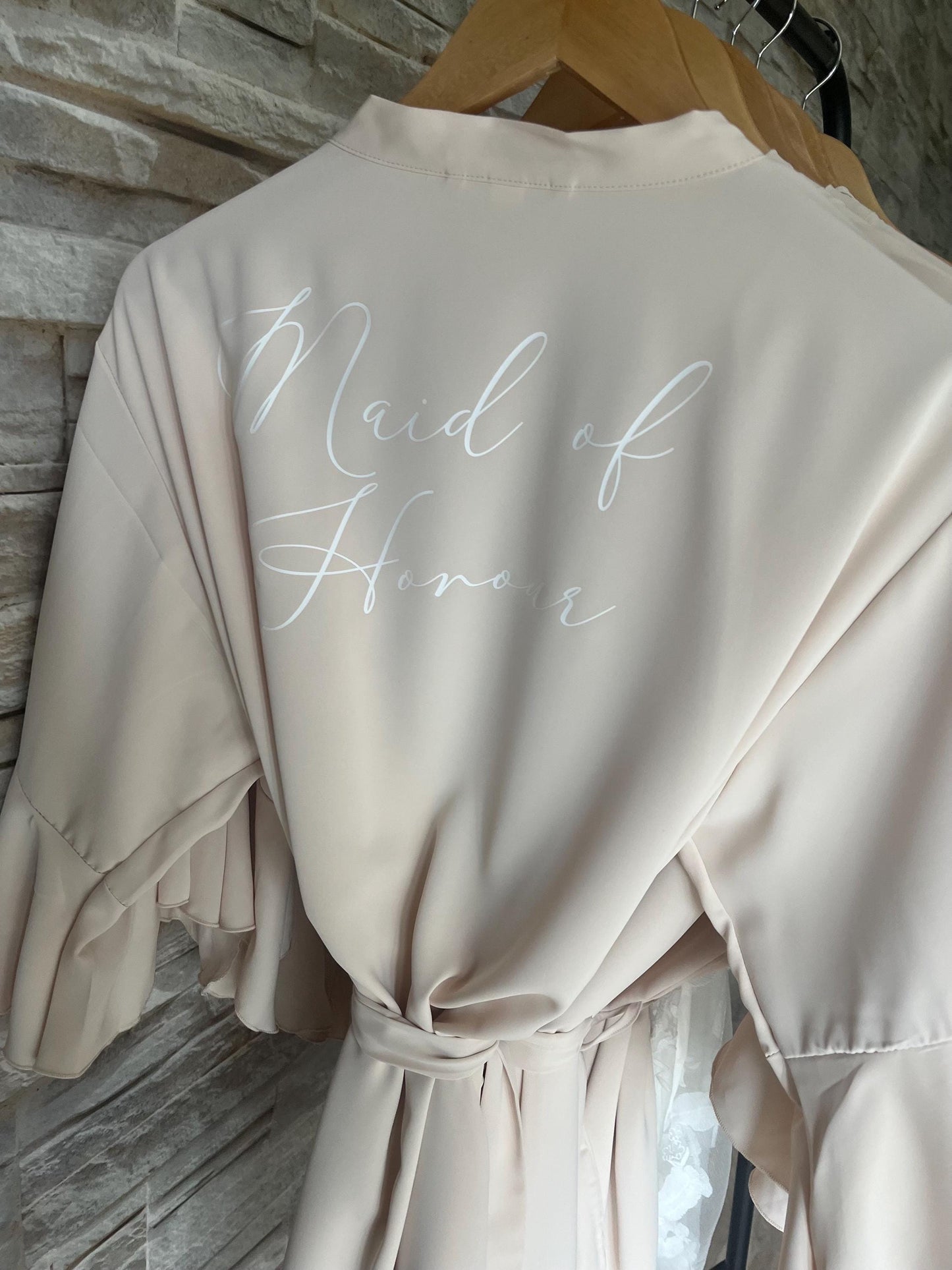 Ruffle Bridesmaid Robes - Bridesmaid personalised Robe - Maid of honour robe - Bride robe - Lemon Yellow Robe - Pastel Robe - Satin Robe