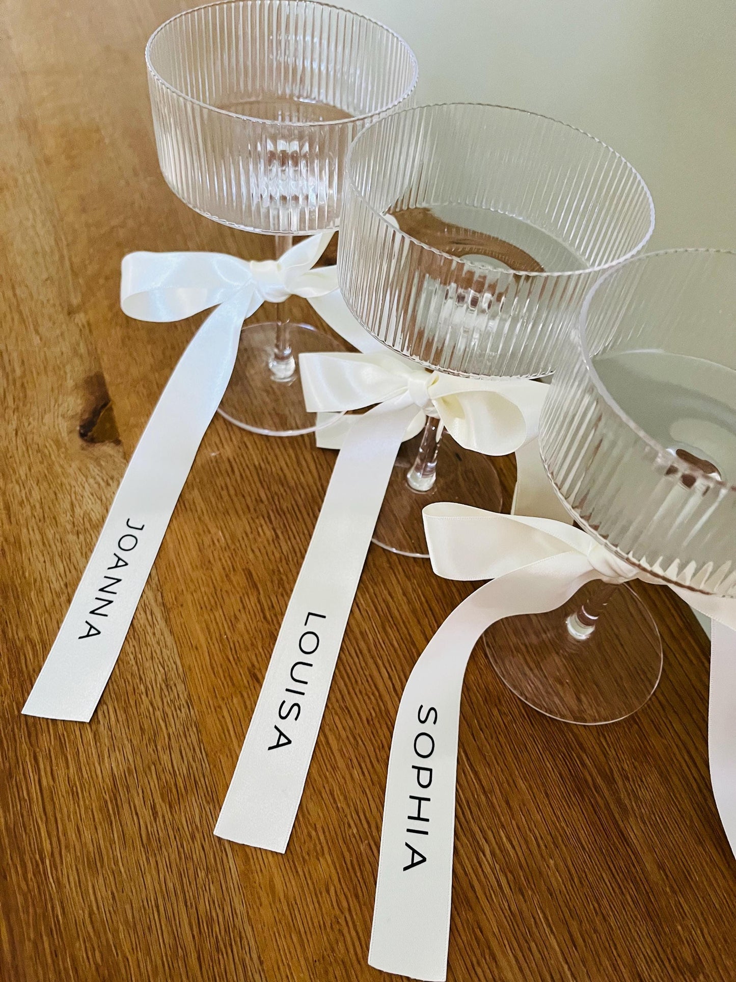 Personalised FOREST Ribbon For Bridesmaid Champagne Coupe Glass - Bridesmaid Gift - Bridesmaid flute - Personalised Ribbons - Bride Ribbon