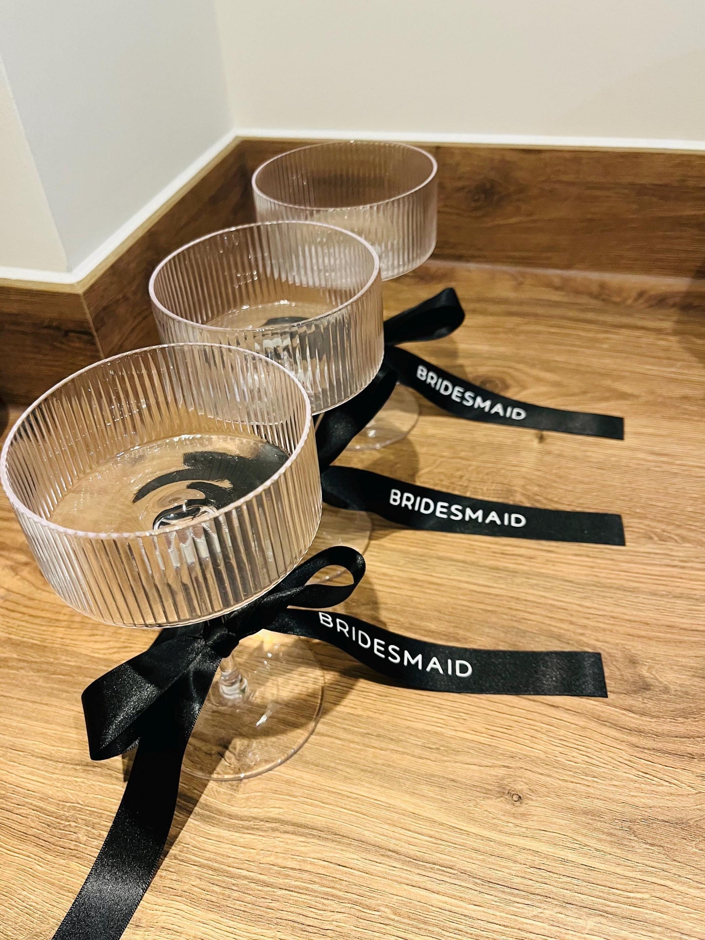 Bridesmaid Personalised Ribbons for Champagne Coupe - Bridesmaid Gift - Bridesmaid flute - Personalised Ribbons - Bride Ribbon