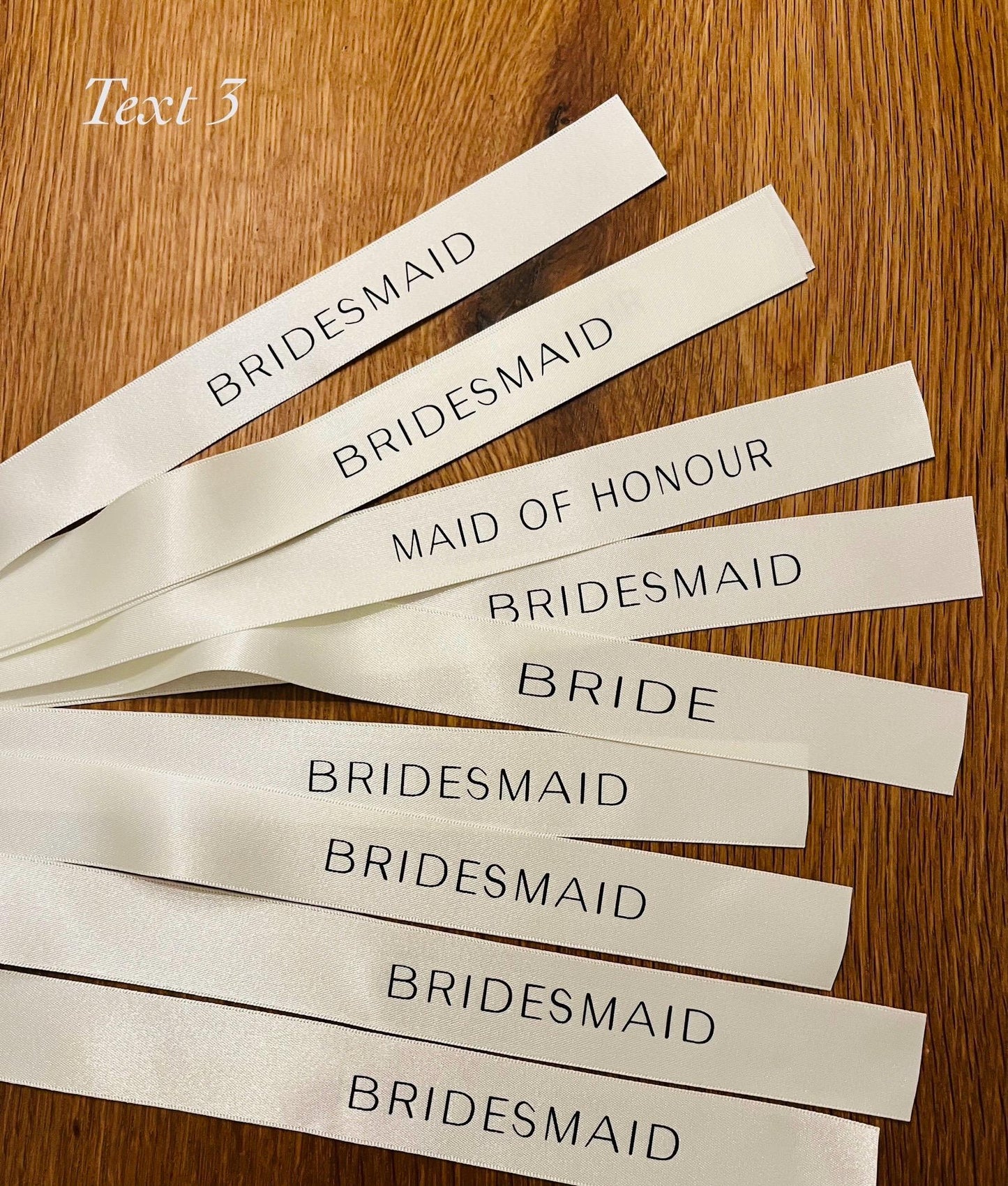 Nude Pink Bridesmaid Personalised Ribbons for Champagne Coupe