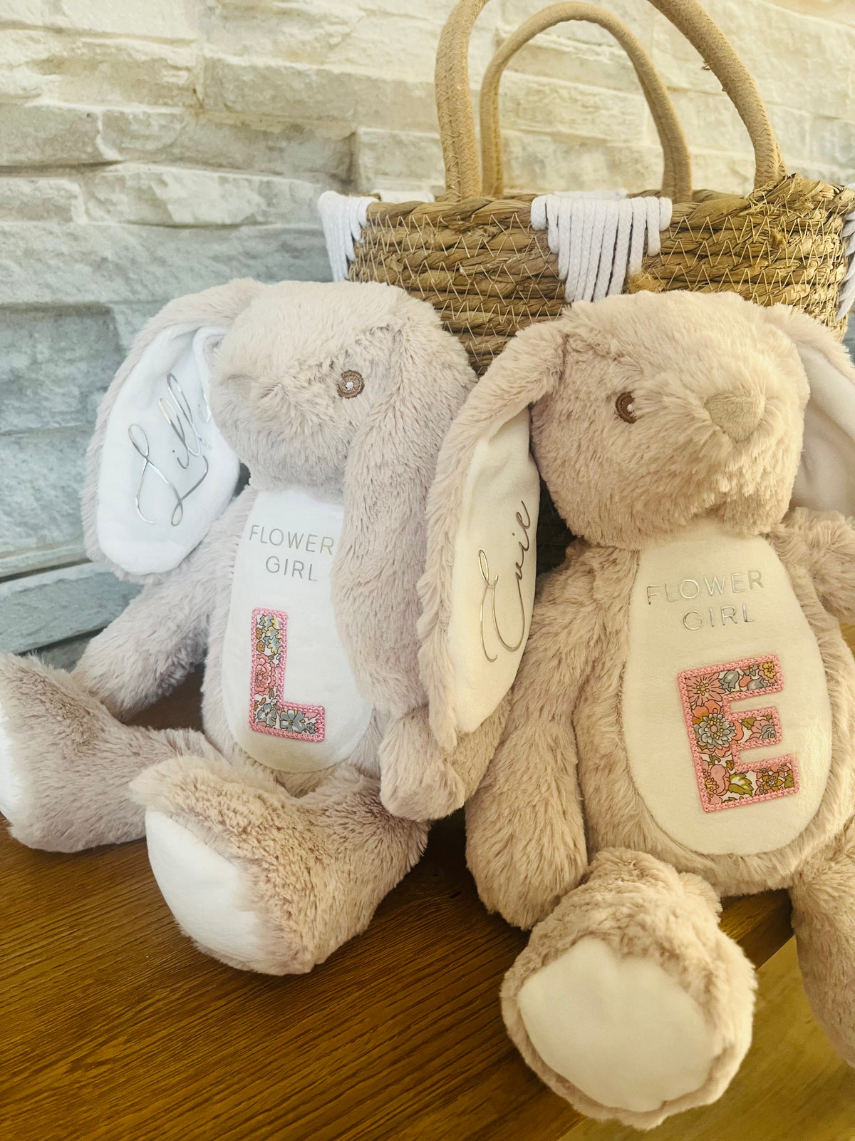 Flower Girl Bunny - with Embroidered Patch