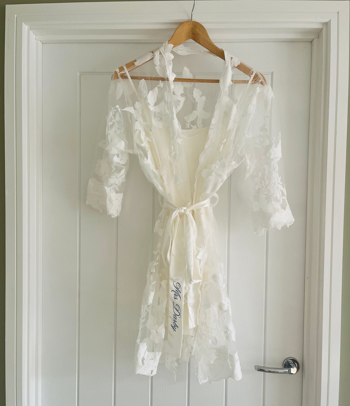 Personalised Lace Bridal Robe - with Inner Slip