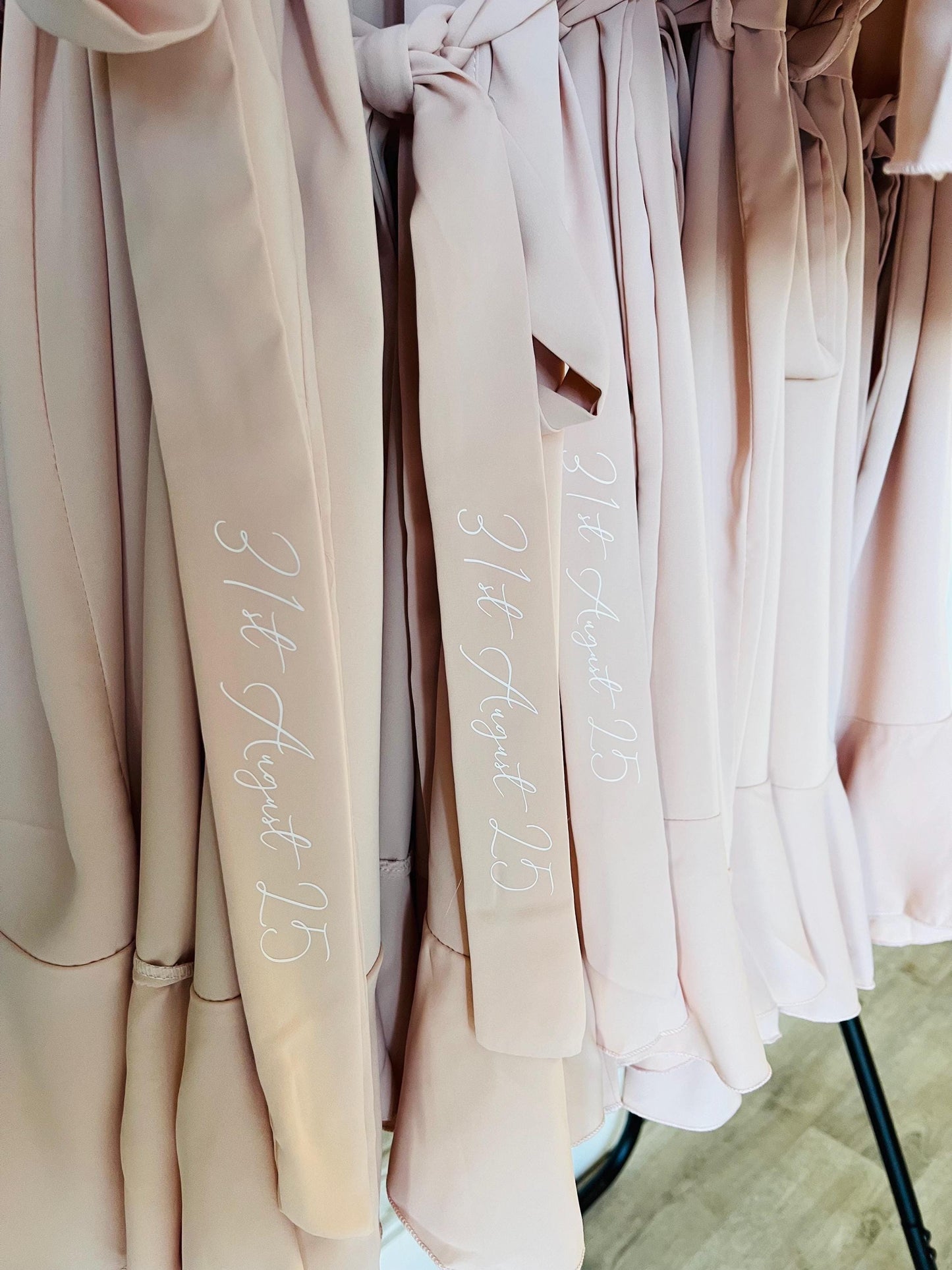 Blush Ruffle Satin Bridesmaid Robes