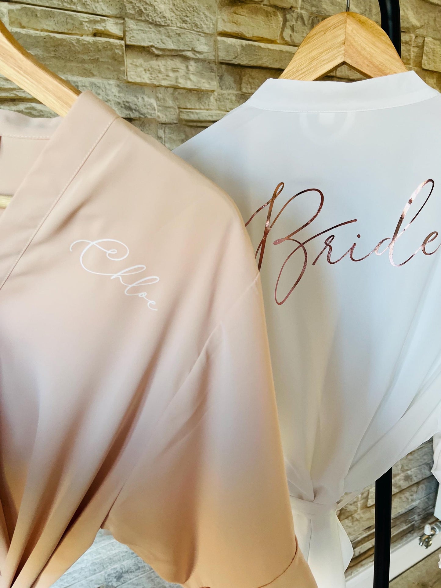 Blush Ruffle Satin Bridesmaid Robes