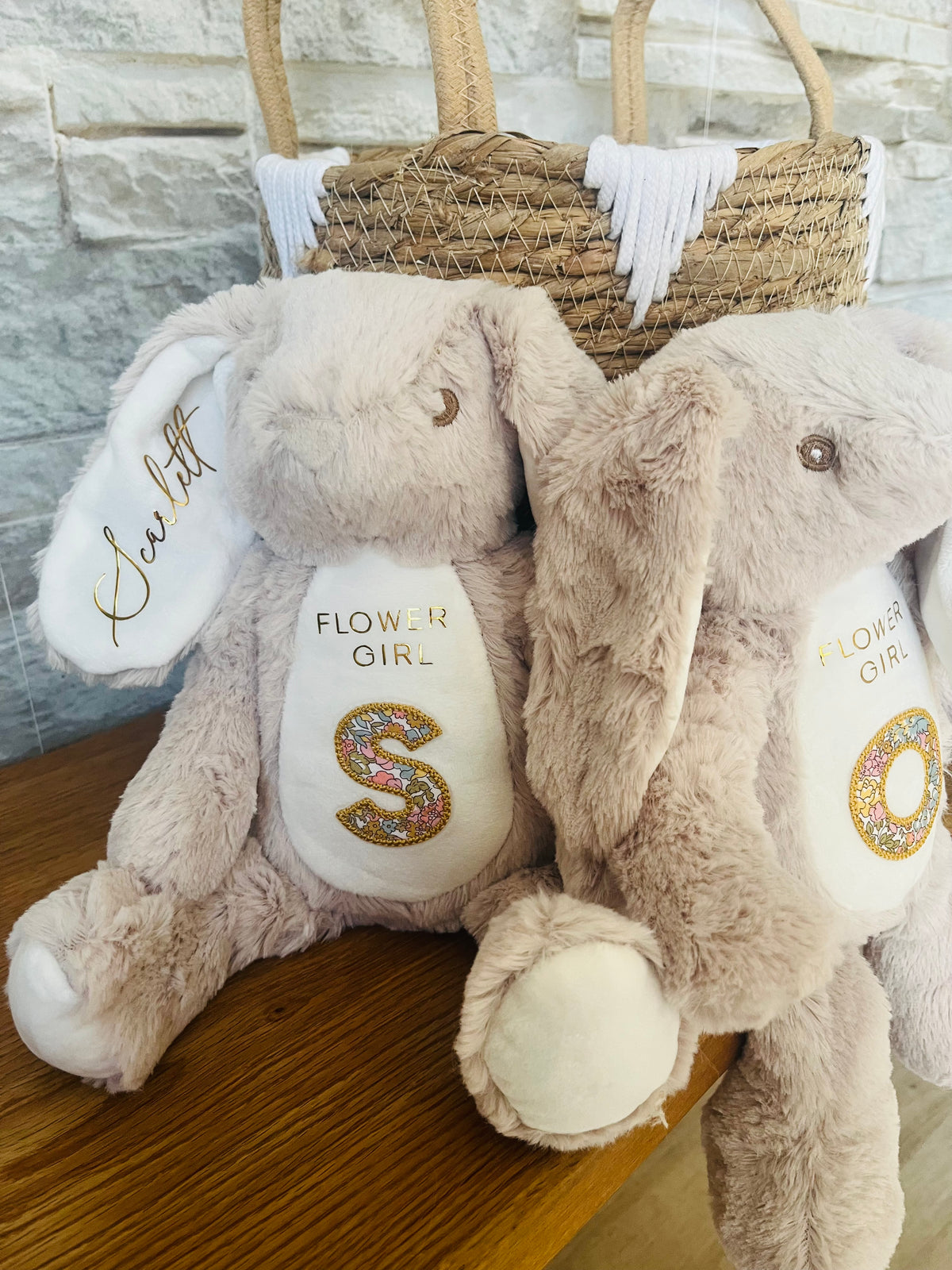 Flower Girl Bunny - with Embroidered Patch