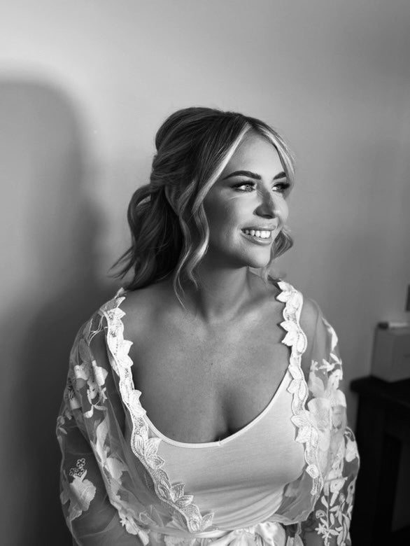 Personalised Lace Style Bride Robe - With Inner Soft Slip