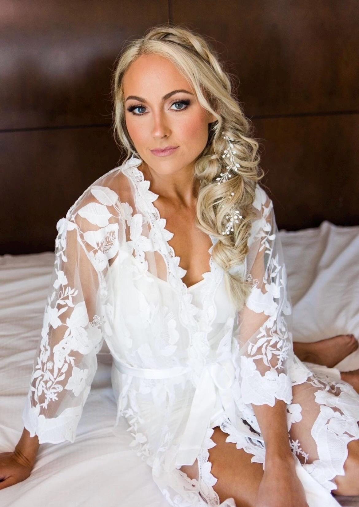 Personalised Lace Bridal Robe - with Inner Slip