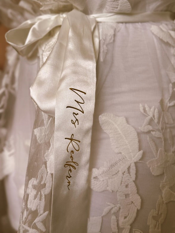 Personalised Lace Bridal Robe - with Inner Slip