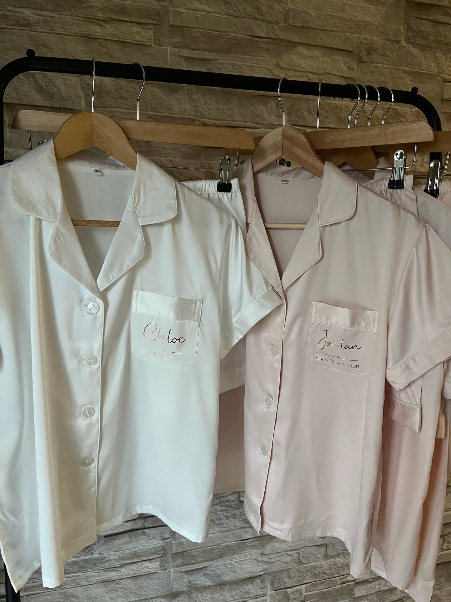 Bridesmaid Soft Satin Pjs - Text Design