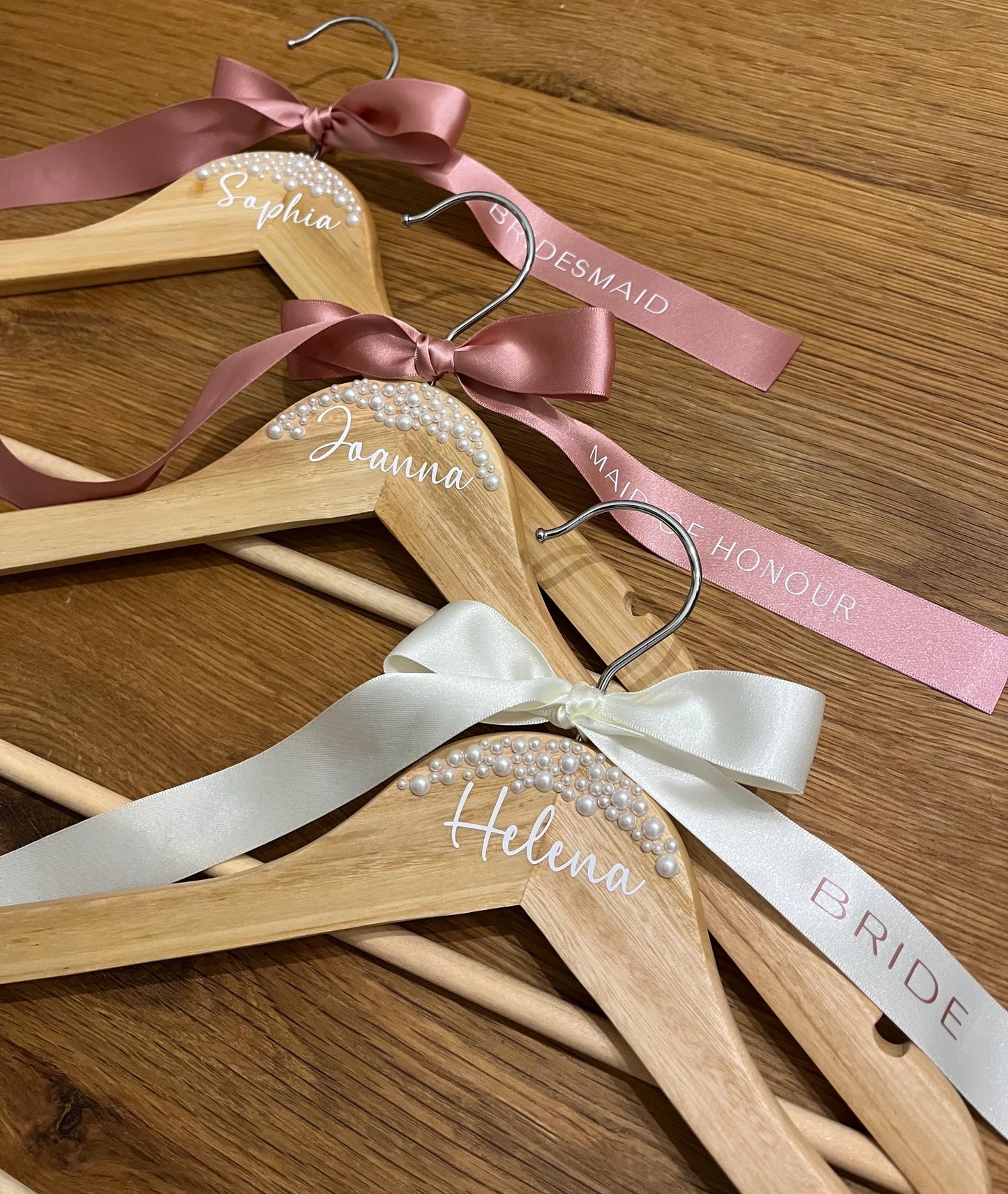 Personalised Pearl embellished Bride / Bridesmaid Hanger