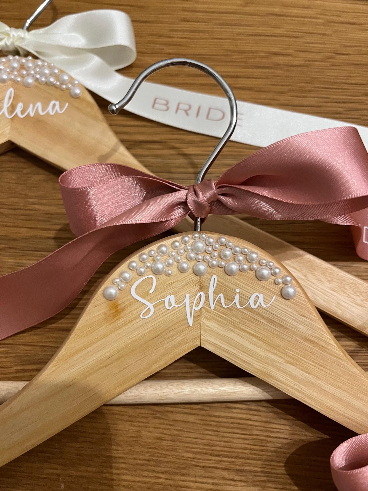Personalised Pearl embellished Bride / Bridesmaid Hanger