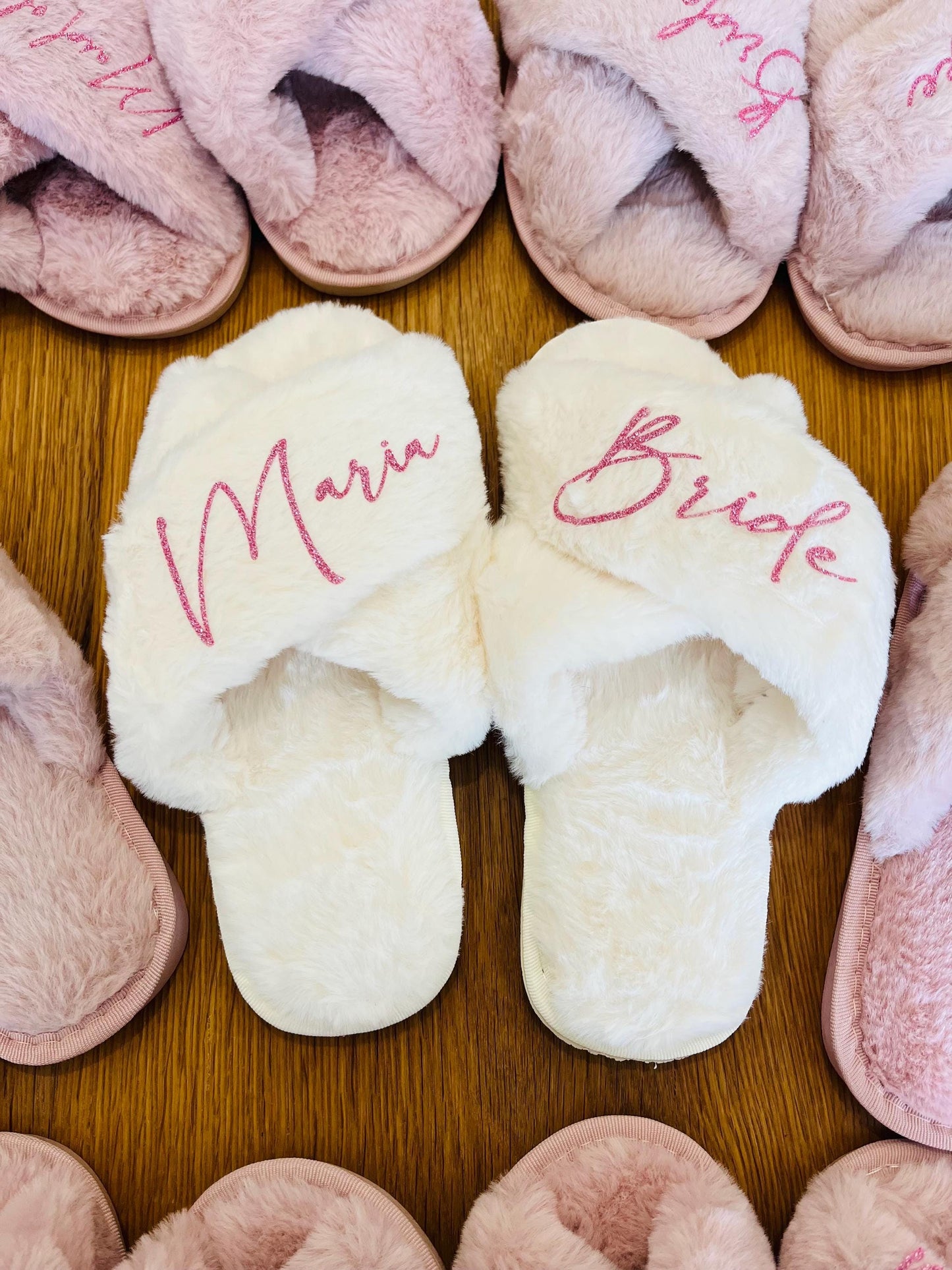 Luxury Bridesmaid Cross Over Slippers