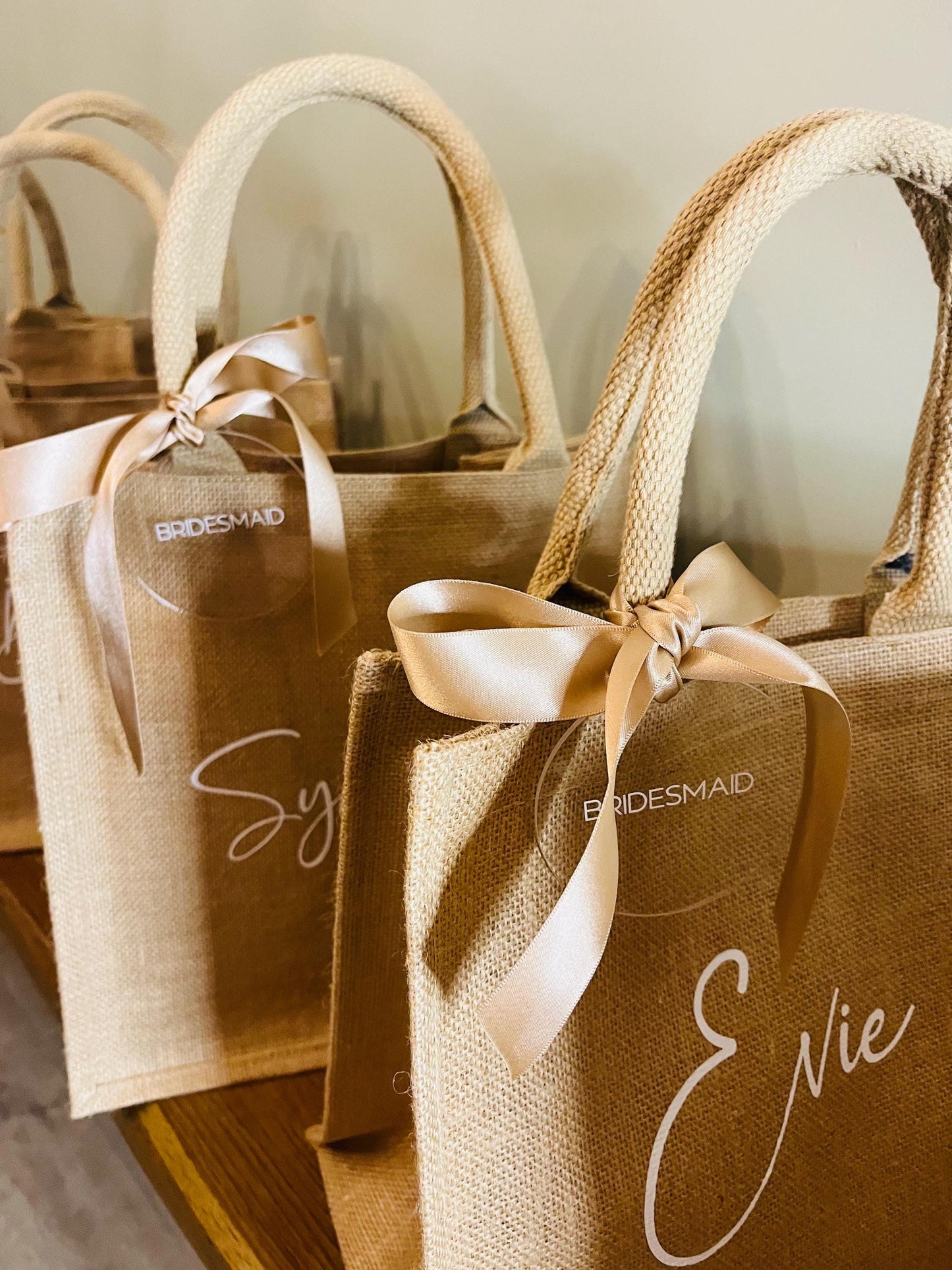 Personalised Bridesmaid Hessian Jute bag -
