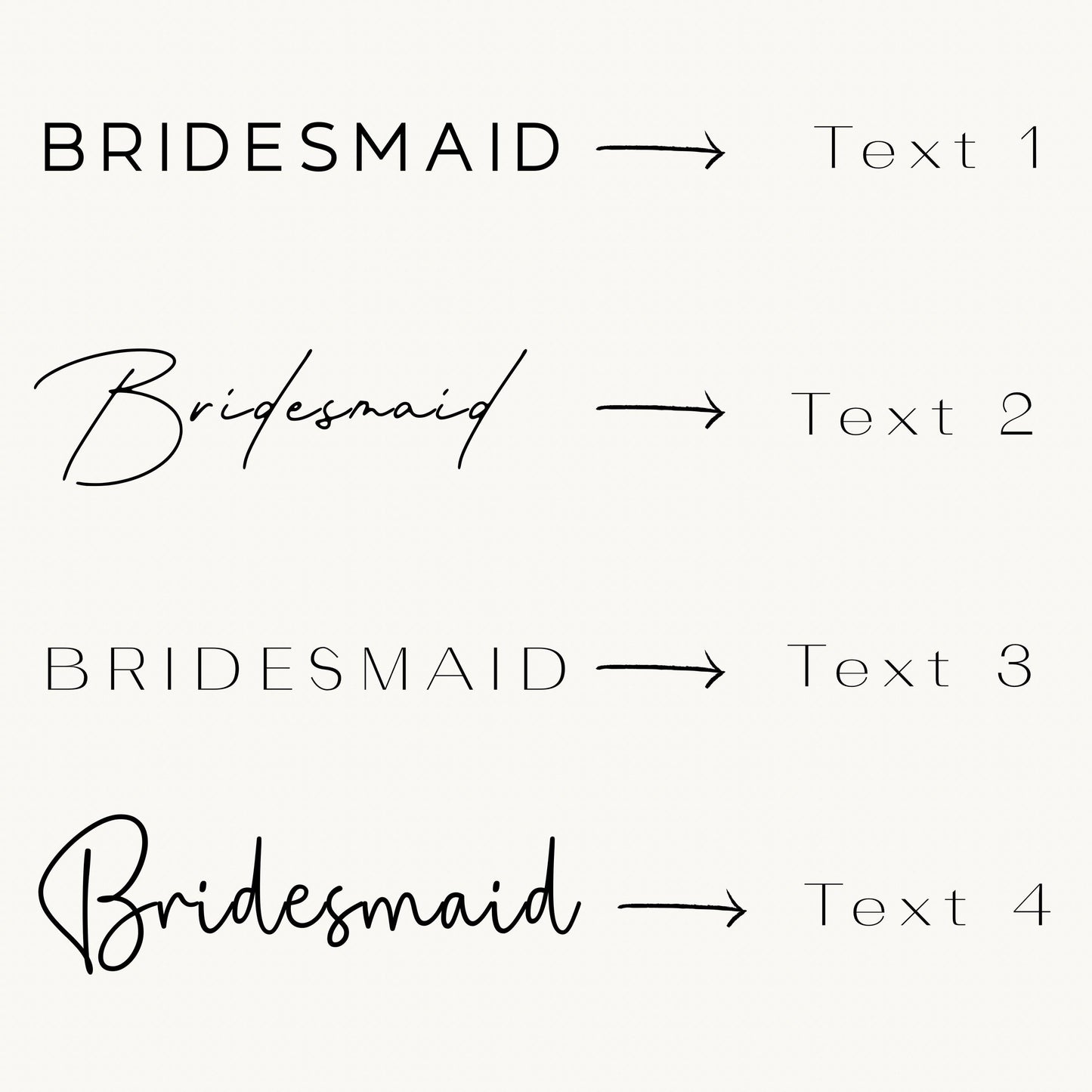 Champagne Bridesmaid Personalised Ribbon for Champagne coupe Glass