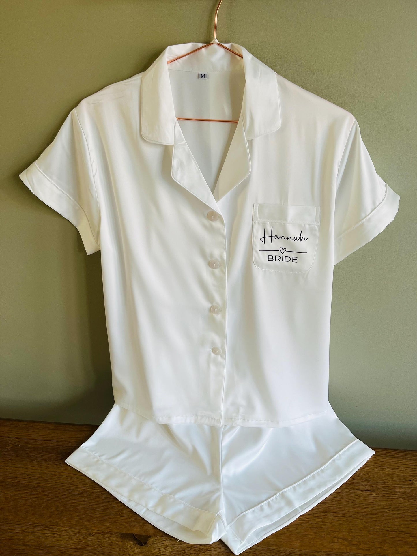 Bridesmaid Soft Satin Pjs - Text Design