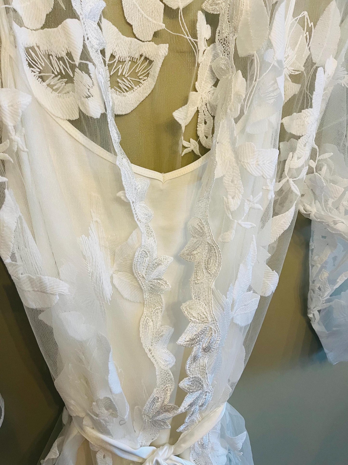 Personalised Lace Style Bride Robe - With Inner Soft Slip