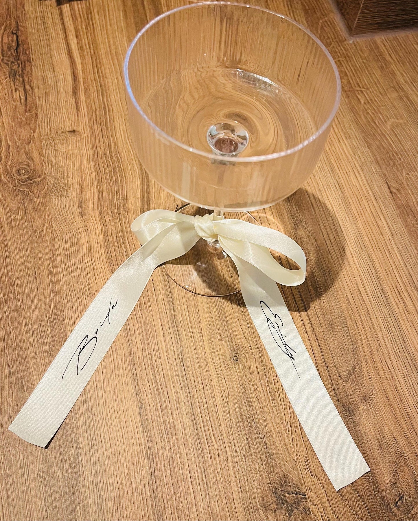 Personalised FOREST Ribbon For Bridesmaid Champagne Coupe Glass - Bridesmaid Gift - Bridesmaid flute - Personalised Ribbons - Bride Ribbon