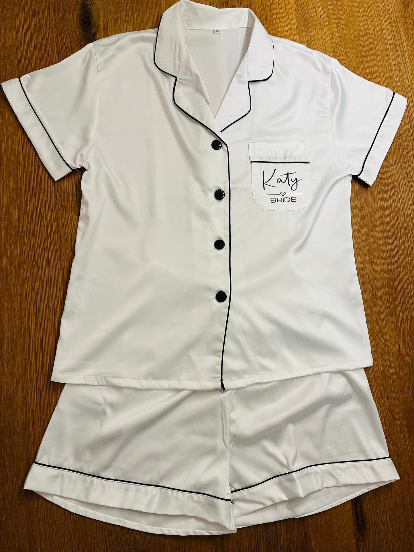 Bridesmaid Soft Satin Pjs - Text Design