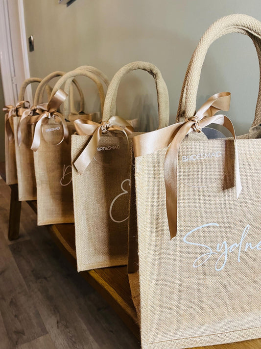 Personalised Bridesmaid Hessian Jute bag -