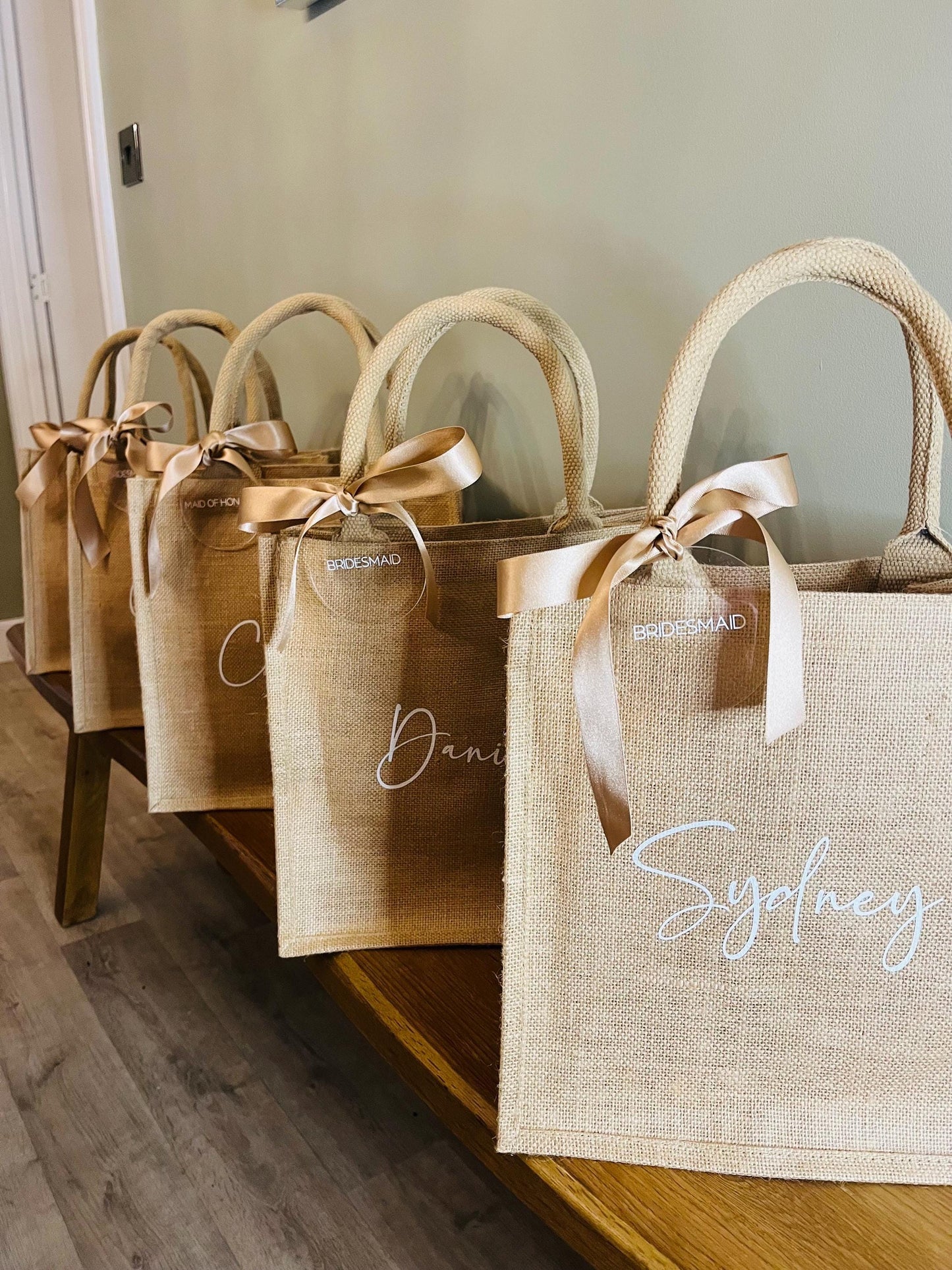 Personalised Bridesmaid Hessian Jute bag -