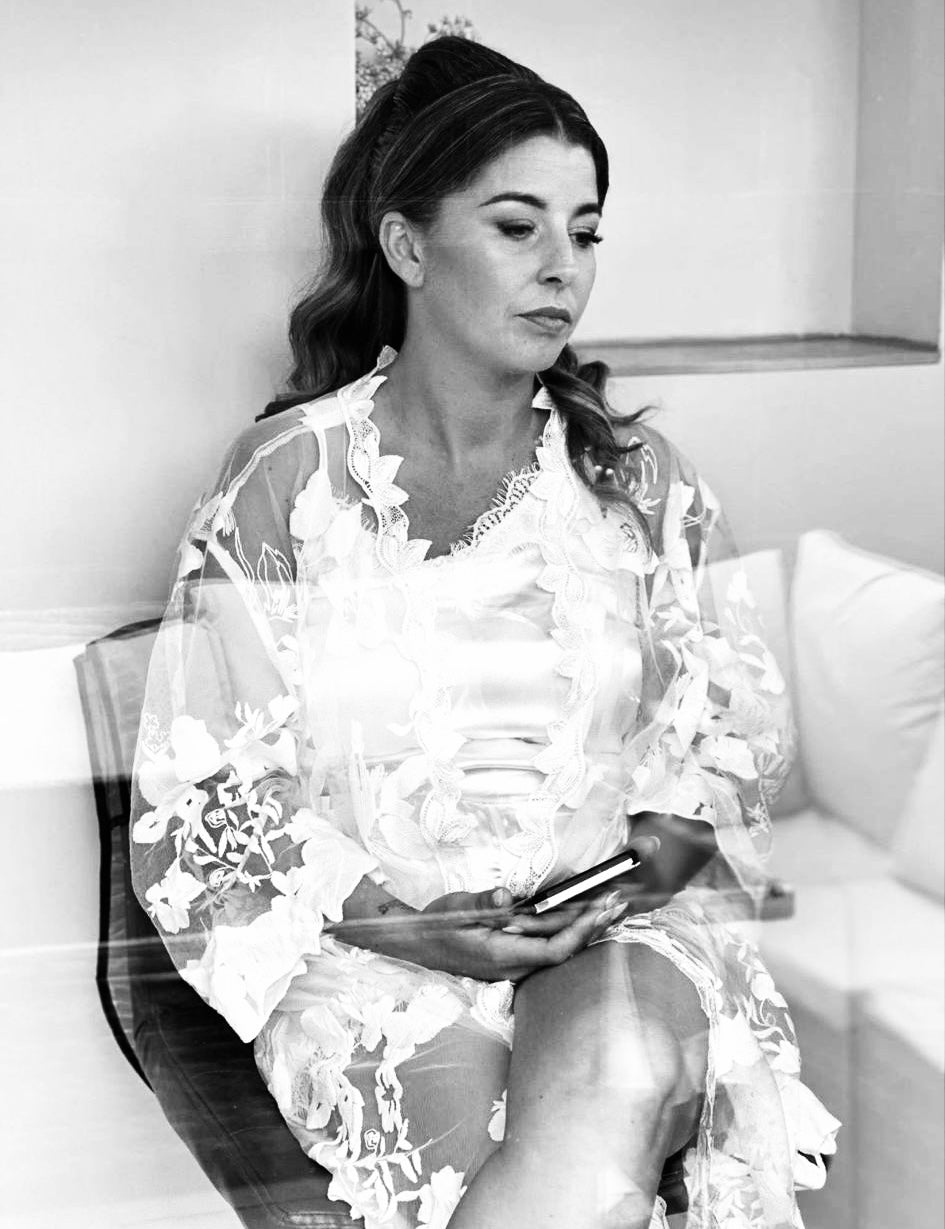 Personalised Lace Style Bride Robe - With Inner Soft Slip