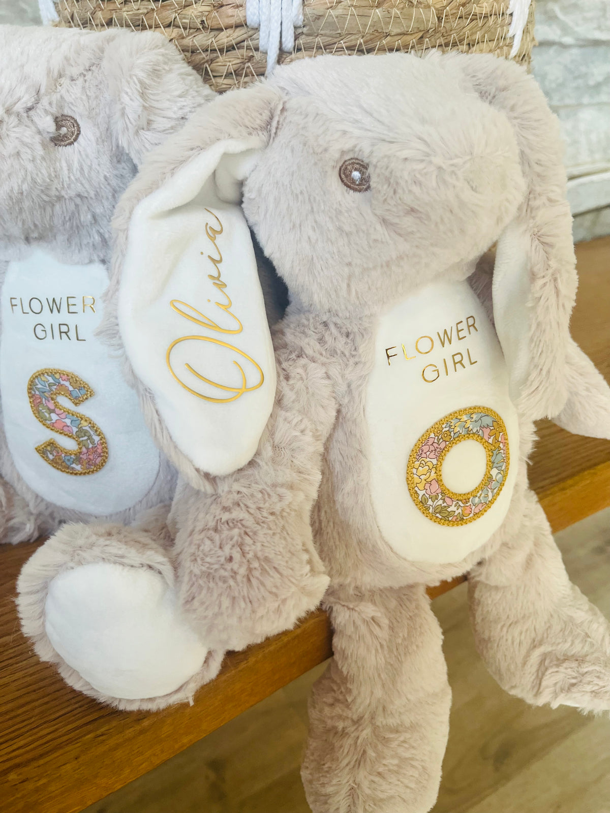 Flower Girl Bunny - with Embroidered Patch