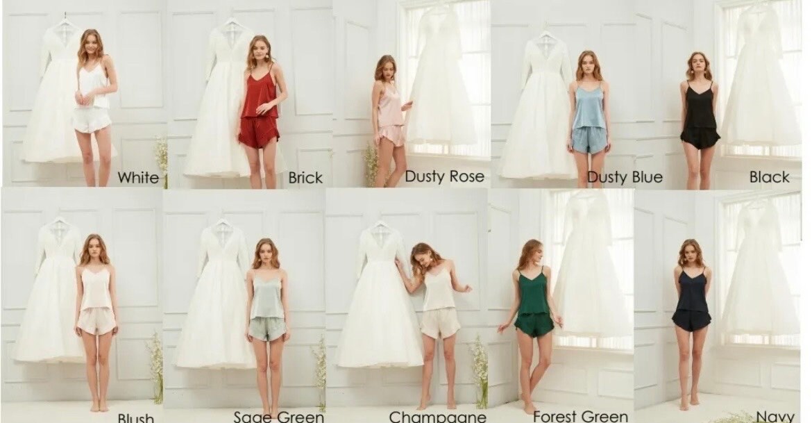 Satin Ruffle Cami Bridesmaid Pjs