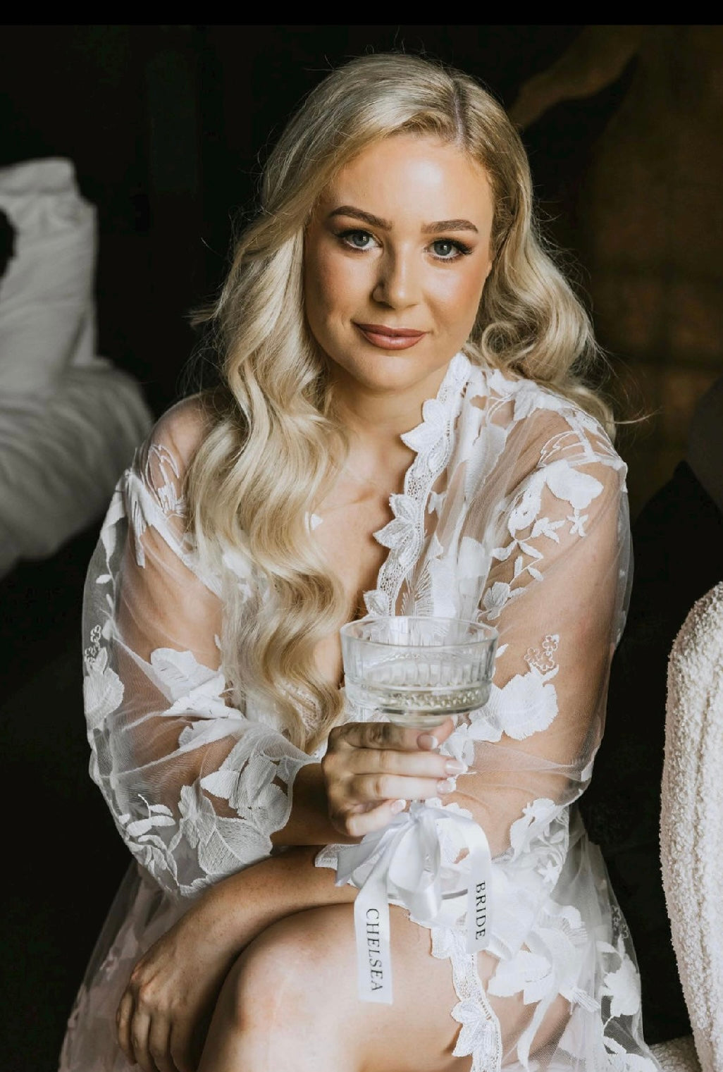 Personalised Lace Bridal Robe - with Inner Slip
