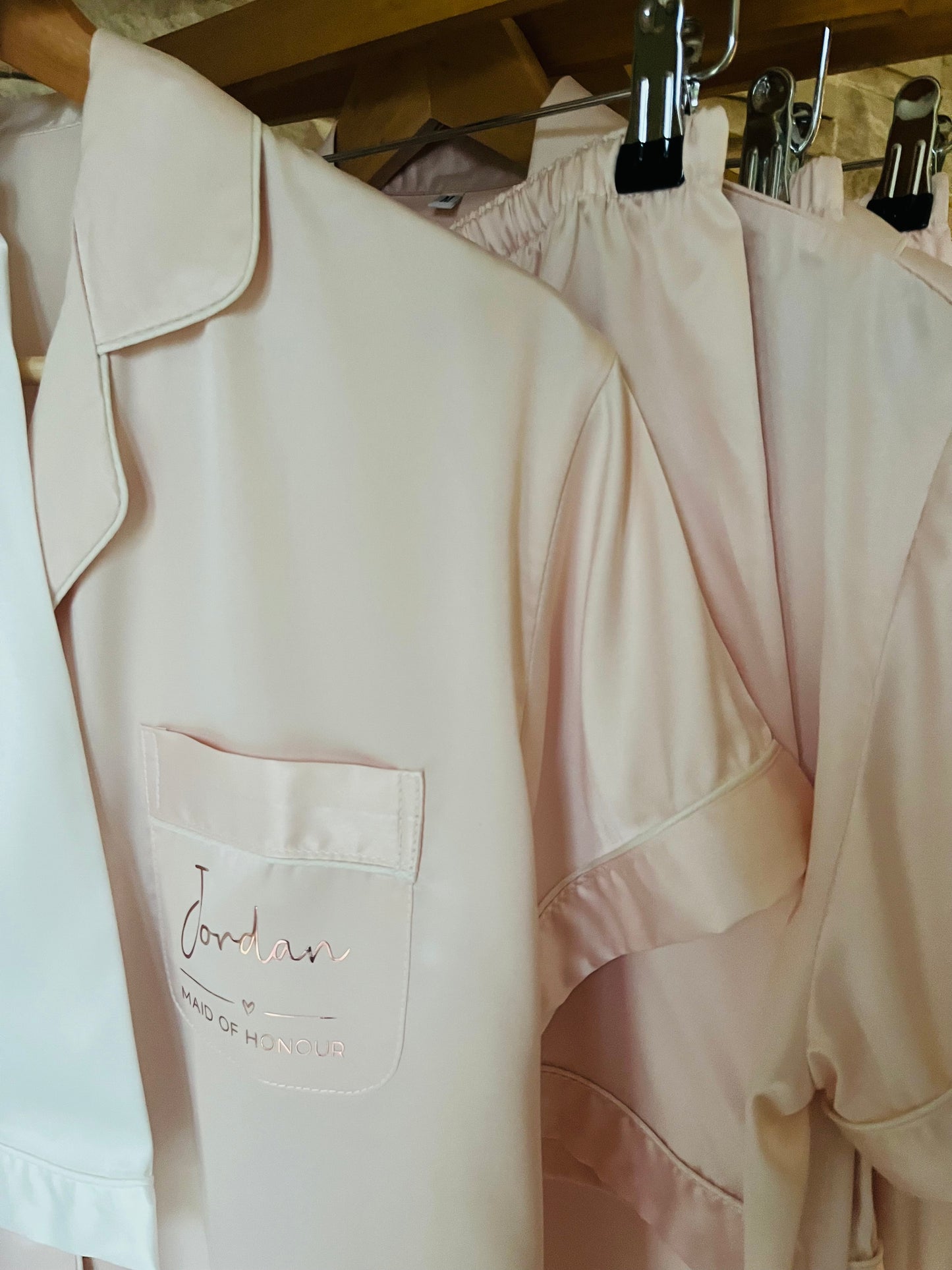 Bridesmaid Soft Satin Pjs - Text Design