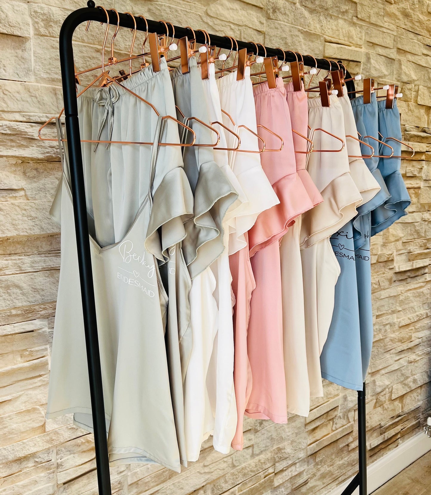 Satin Ruffle Cami Bridesmaid Pjs