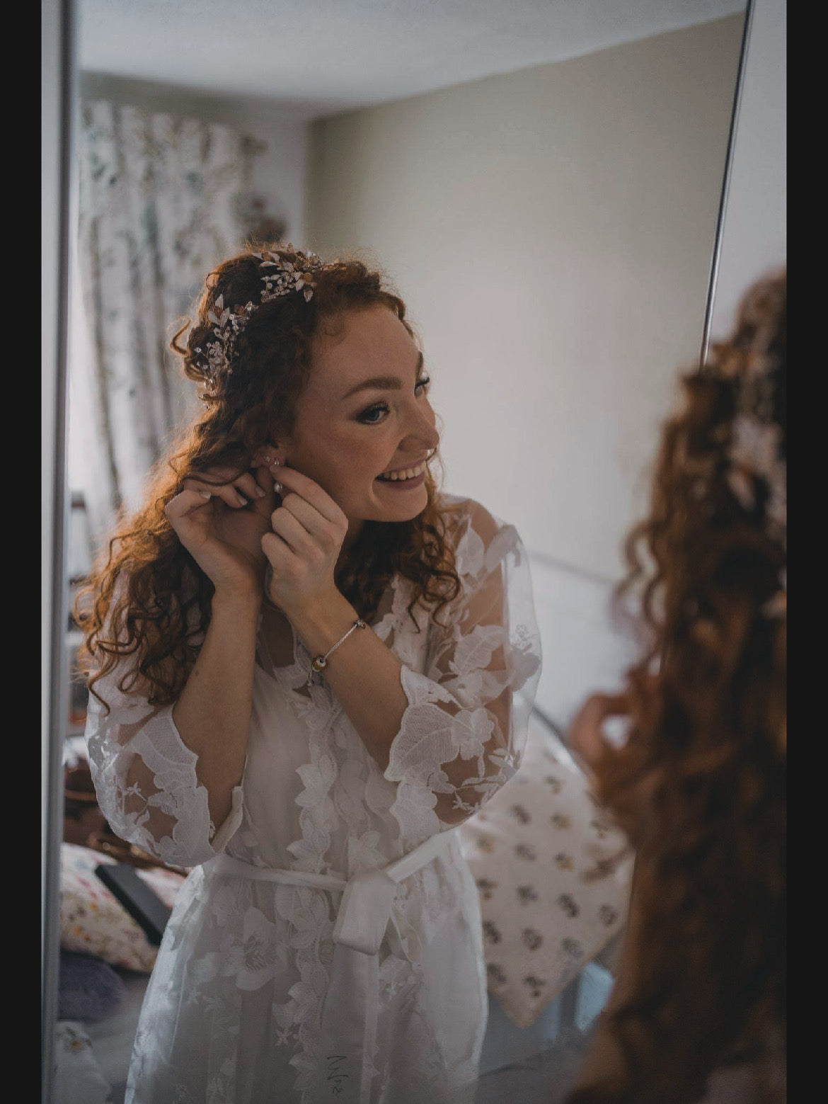 Personalised Lace Bridal Robe - with Inner Slip