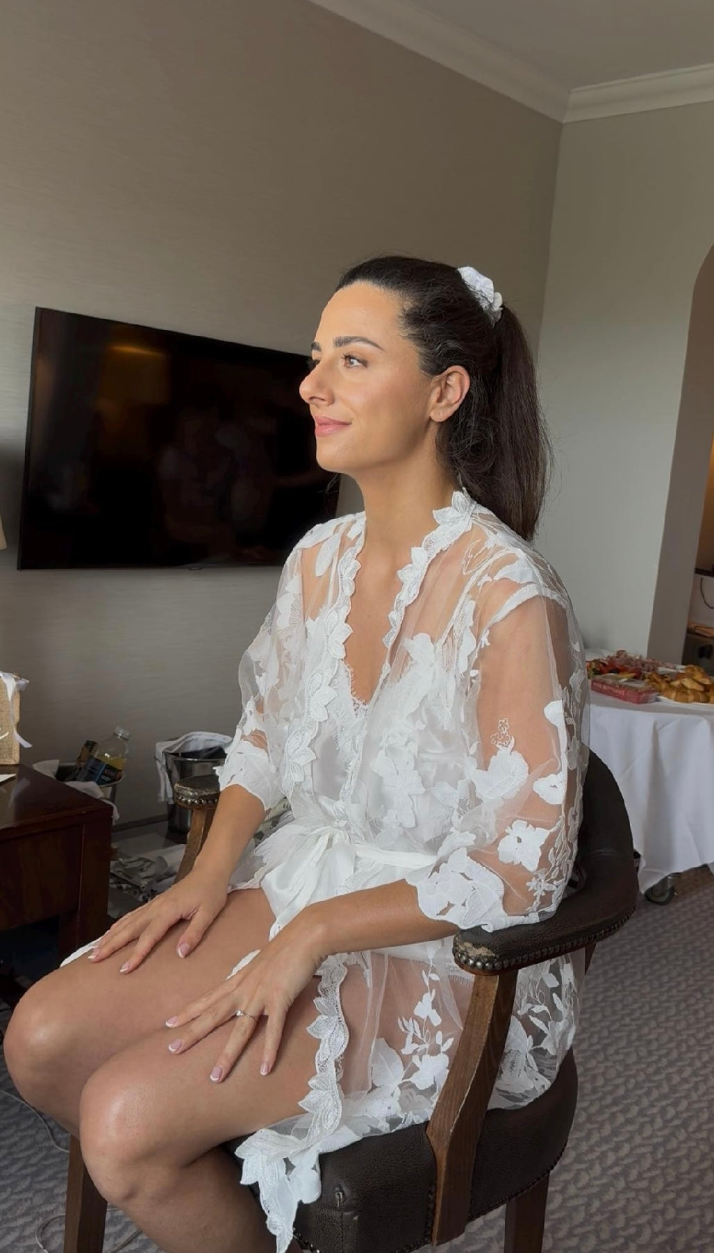 Personalised Lace Bridal Robe - with Inner Slip