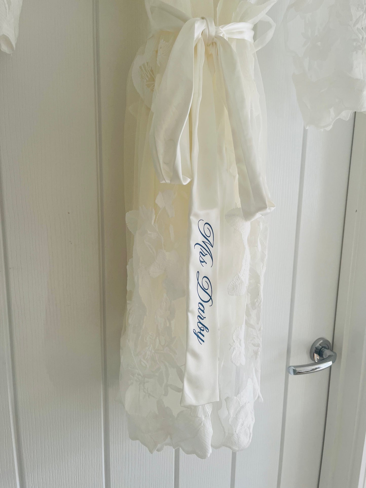 Personalised Lace Bridal Robe - with Inner Slip