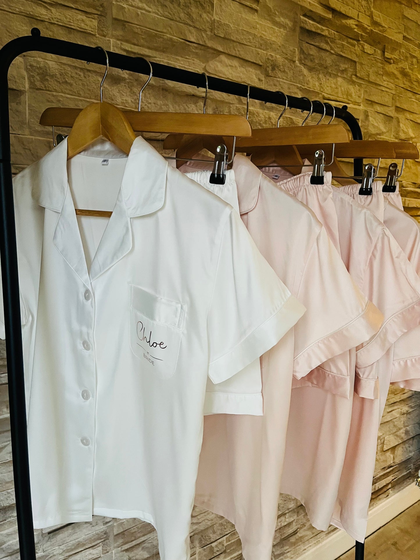 Bridesmaid Soft Satin Pjs - Text Design