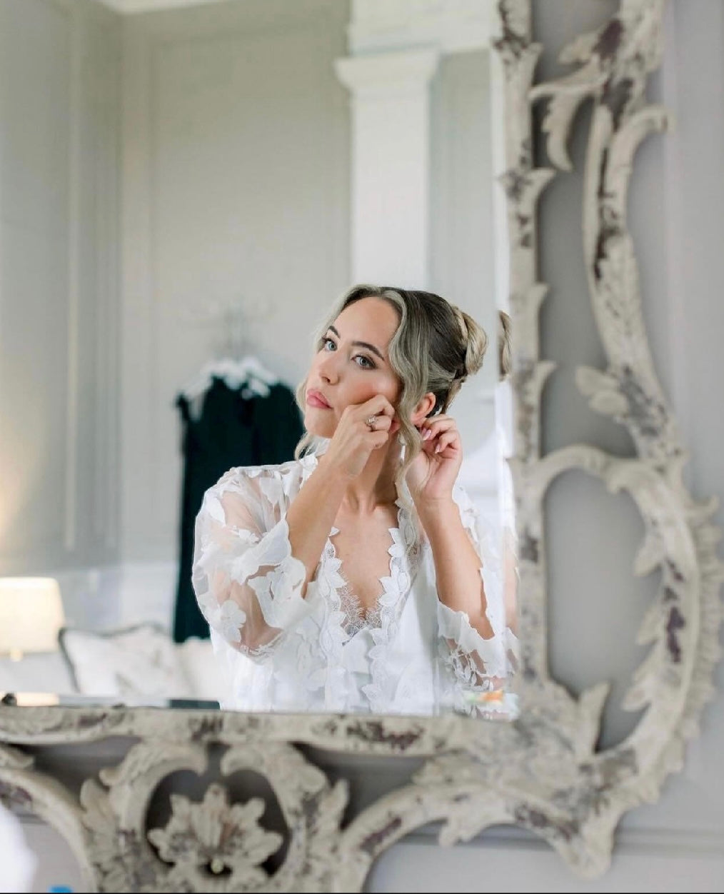 Personalised Lace Style Bride Robe - With Inner Soft Slip