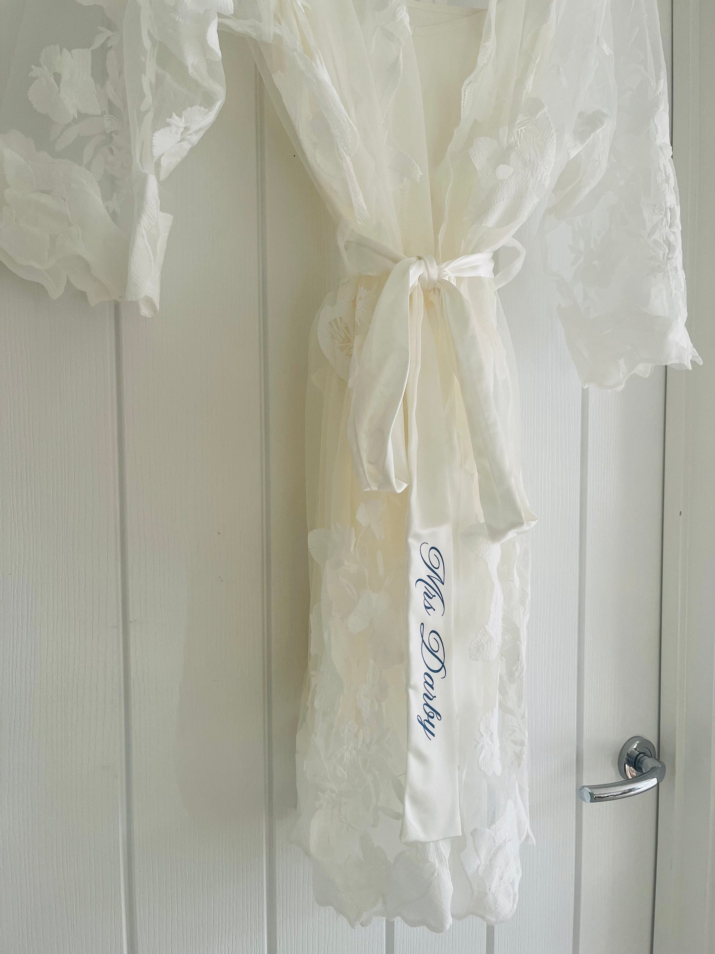 Personalised Lace Bridal Robe - with Inner Slip