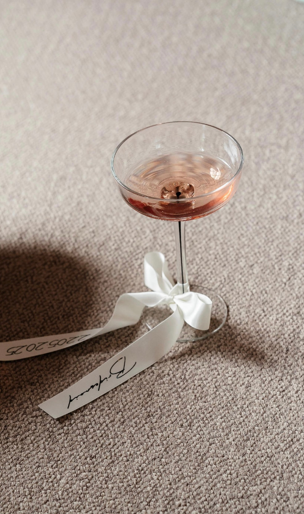Champagne Bridesmaid Personalised Ribbon for Champagne coupe Glass
