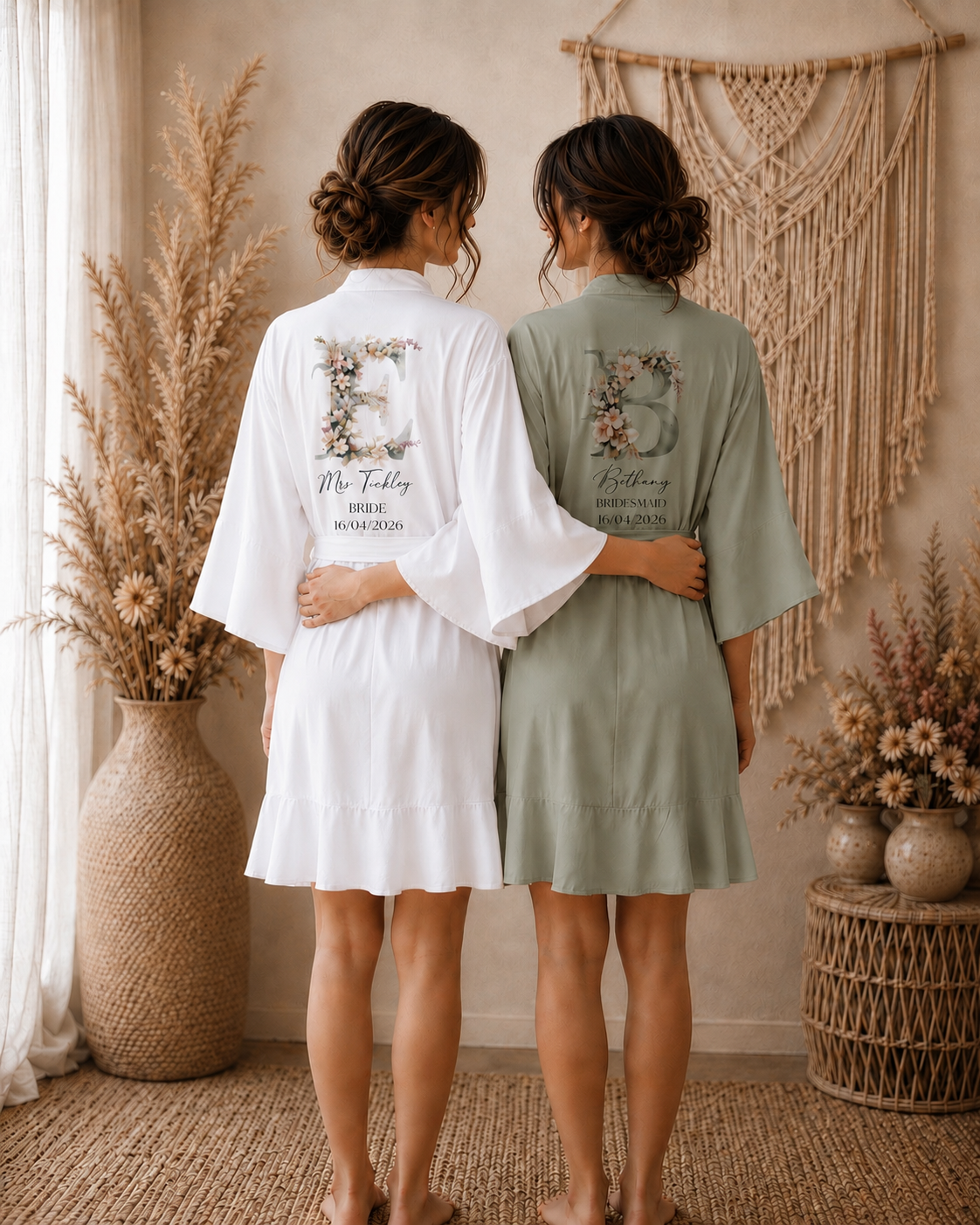 Ruffle Satin Robes - Design