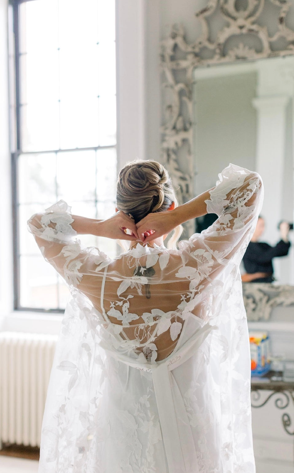 Personalised Lace Bridal Robe - with Inner Slip