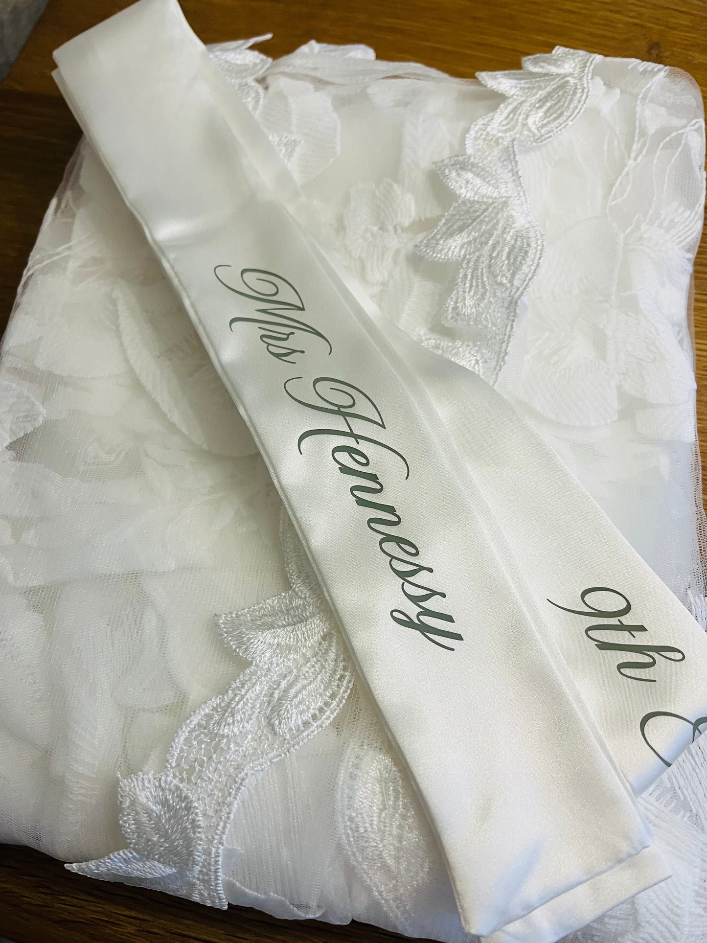 Personalised Lace Style Bride Robe - With Inner Soft Slip