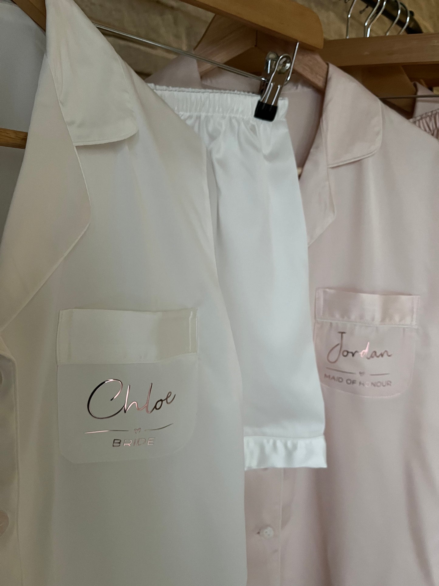 Bridesmaid Soft Satin Pjs - Text Design