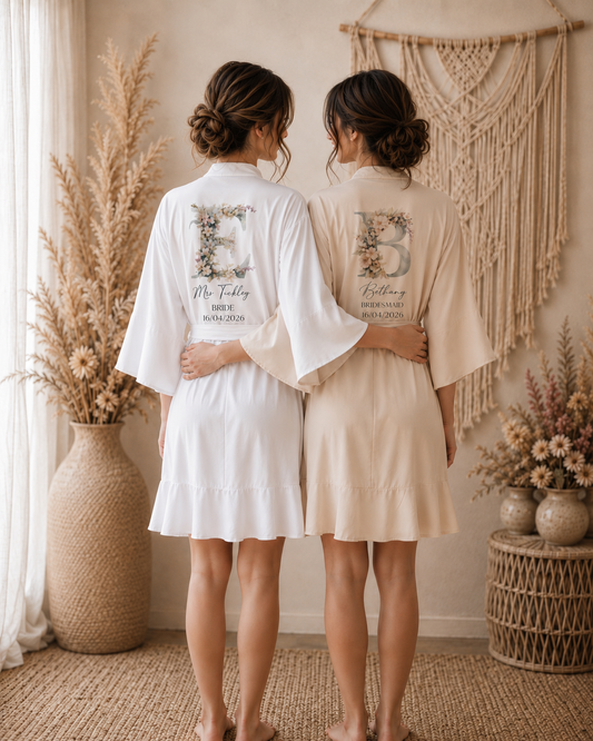 Ruffle Satin Robes - Design