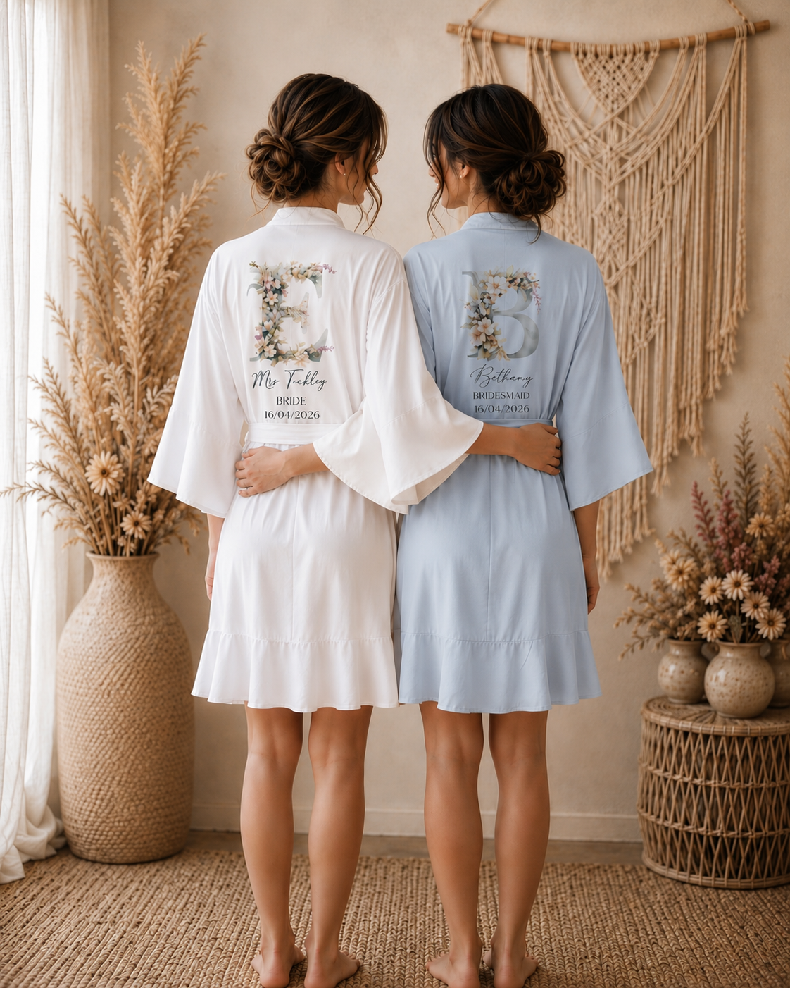 Ruffle Satin Robes - Design