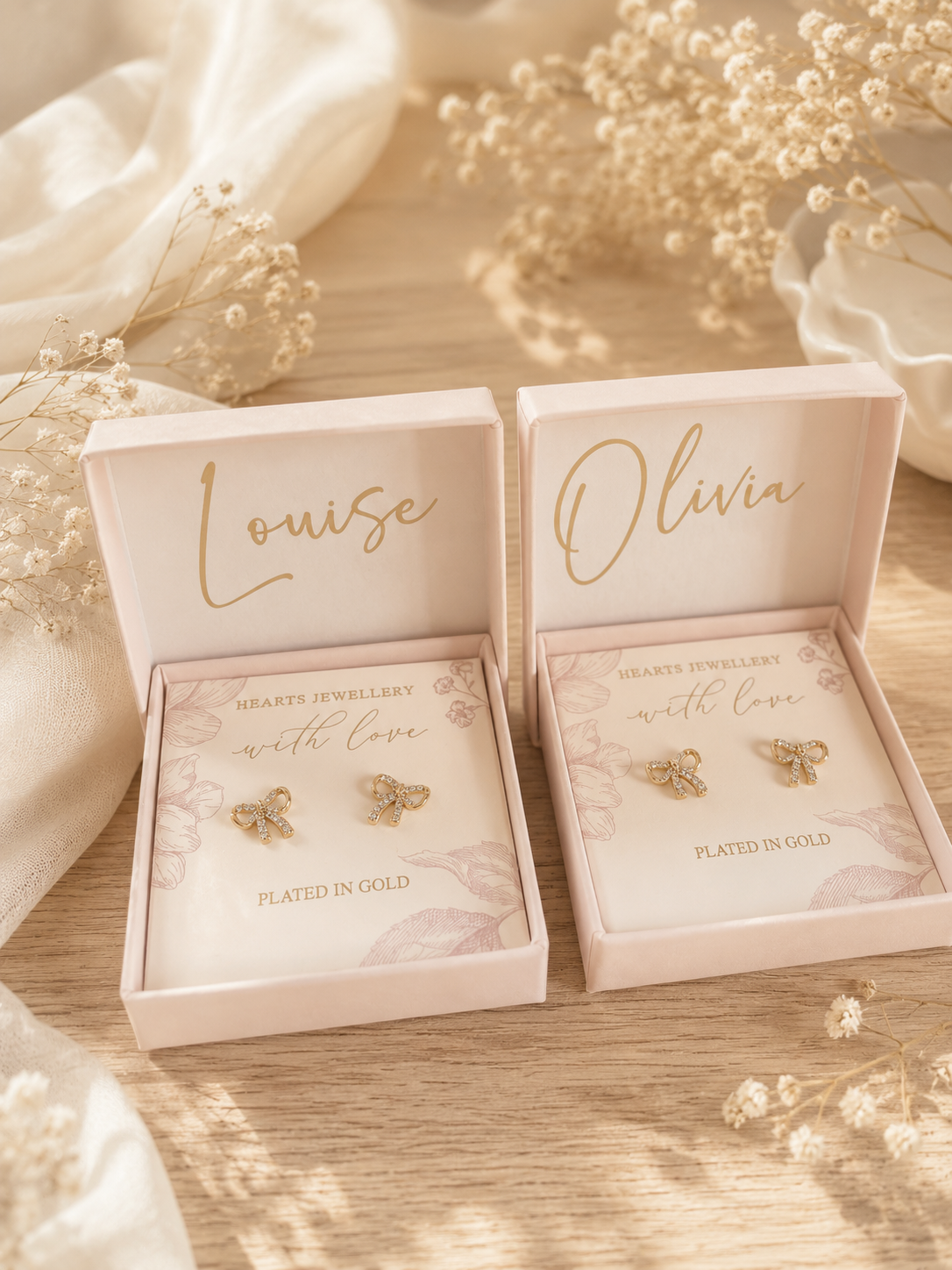 Bridesmaid Bow Earrings - Personalised Box
