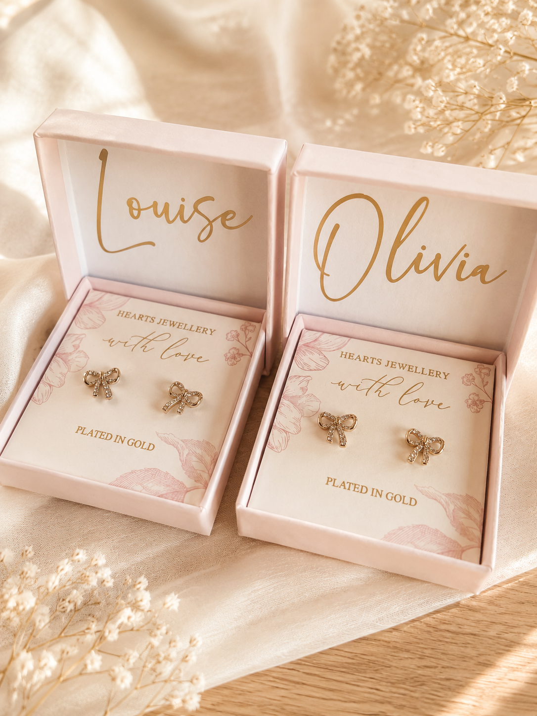 Bridesmaid Bow Earrings - Personalised Box