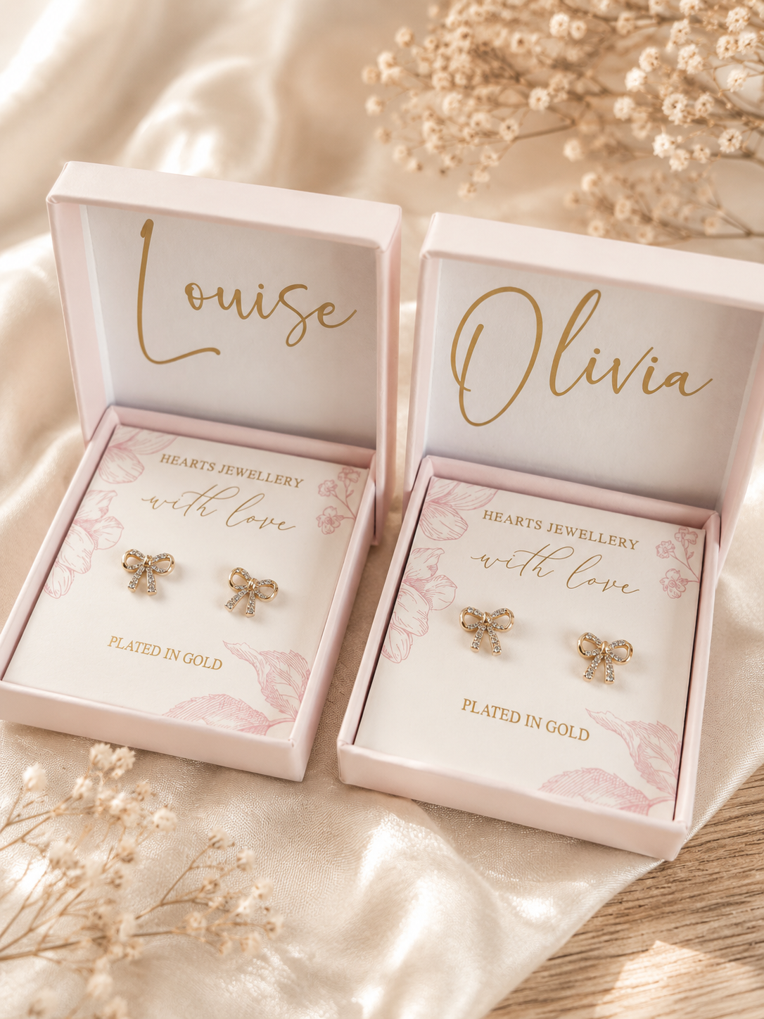Bridesmaid Bow Earrings - Personalised Box