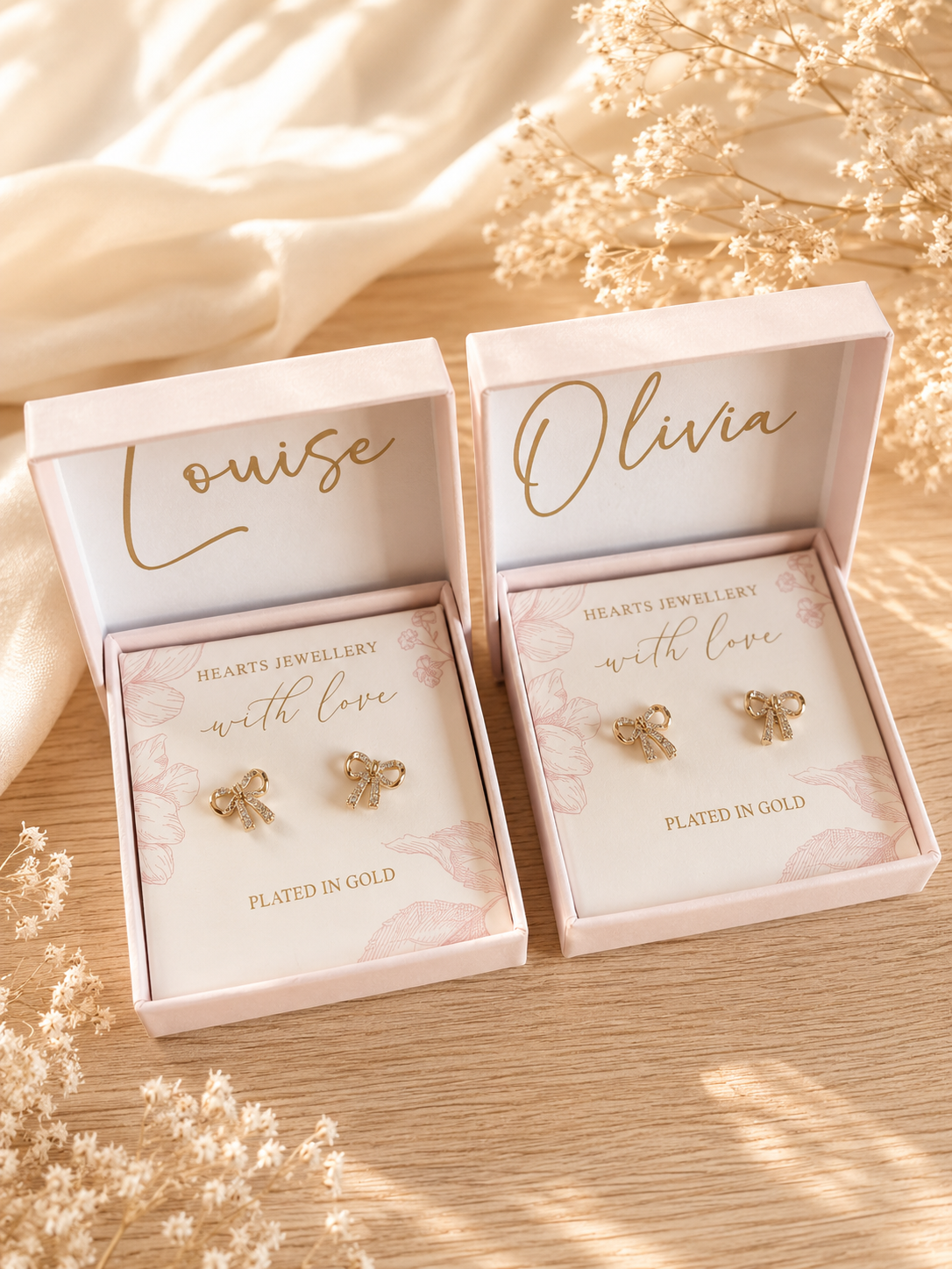 Bridesmaid Bow Earrings - Personalised Box