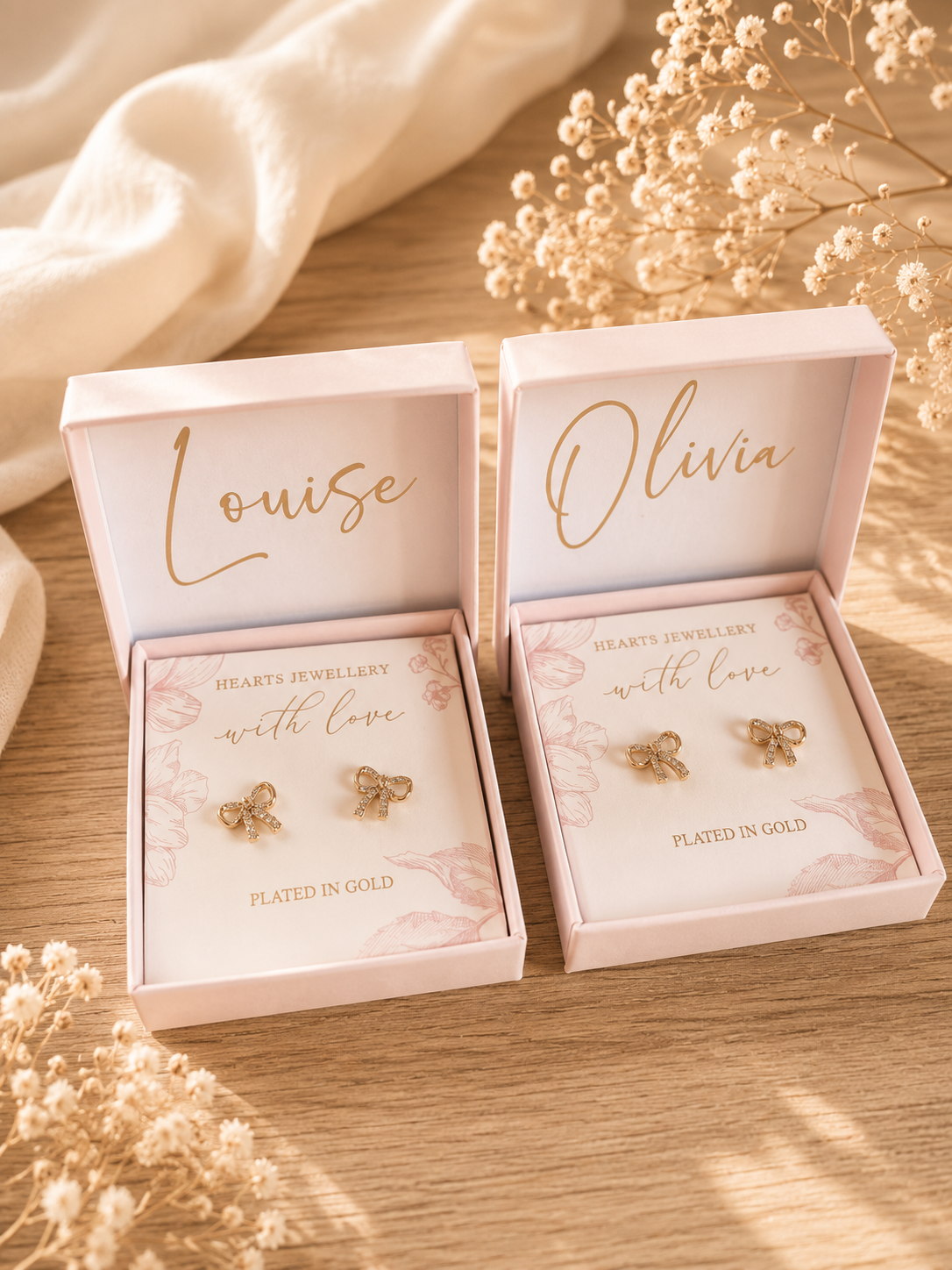 Bridesmaid Bow Earrings - Personalised Box